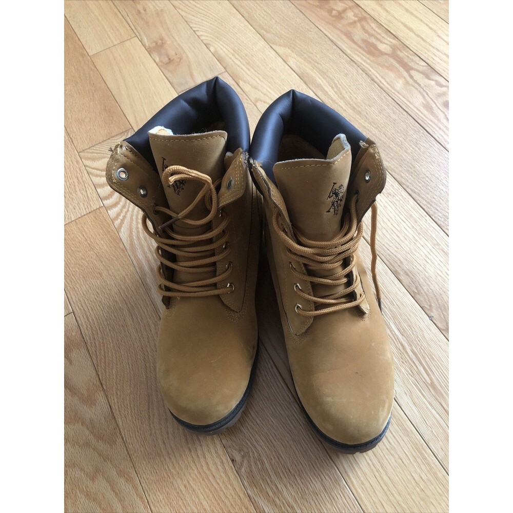 Women's US Polo Assn 2-Rudy‎ Boot Size 9M Tan Brown  Excellent Condition Lace Up